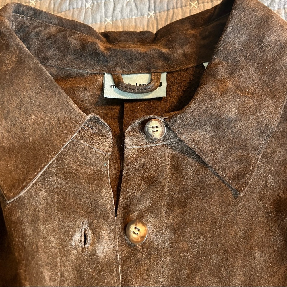 Marsh Landing Women’s Chocolate Brown Suede Leather Jacket Sz L - Picture 2 of 8